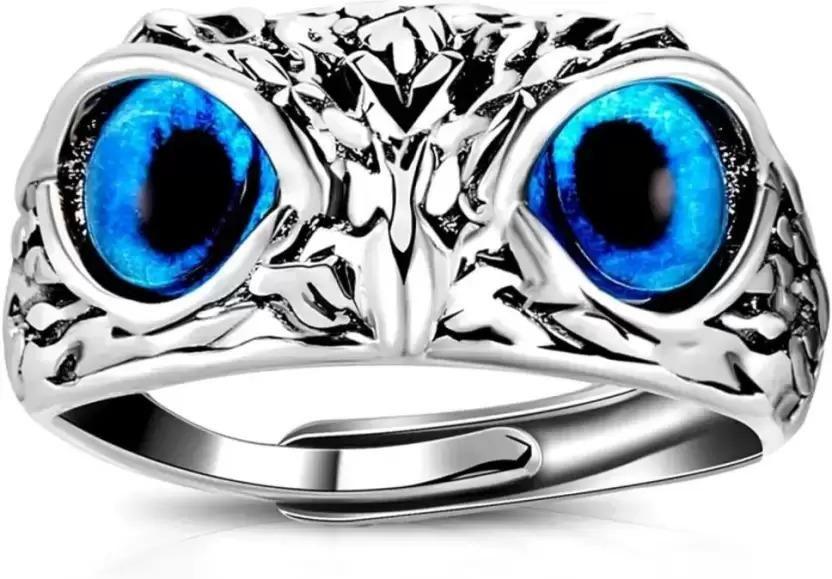 Attractive Silver Plated Owl Ring With Box